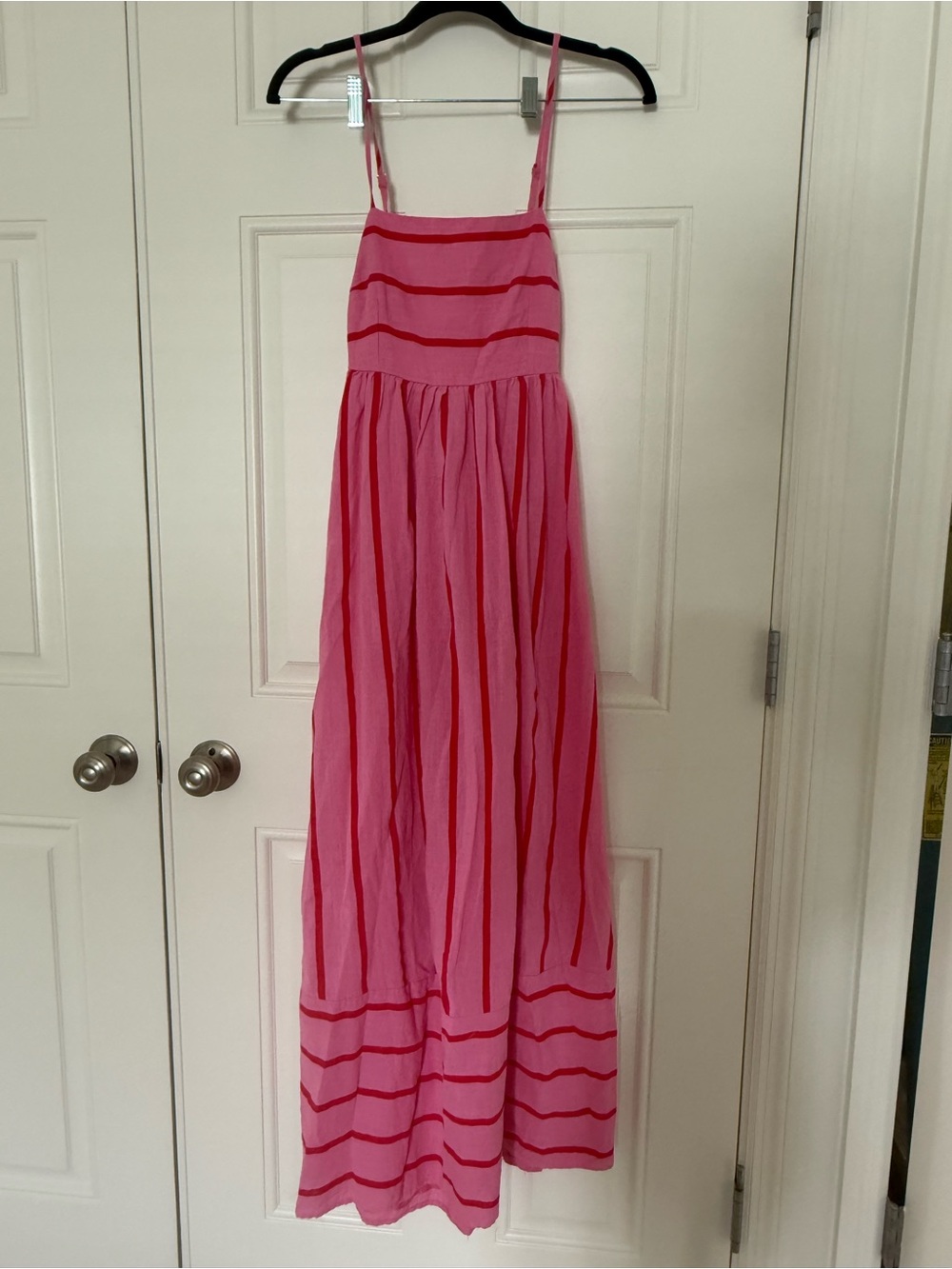 Petal & Pup Pink Striped Backless Maxi Dress
